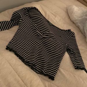Black and white zebra striped - lightly worn